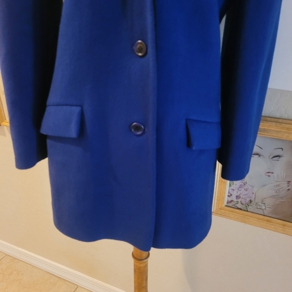 Vintage Halston III 80's Union Label Royal Blue and Black Wool Blazer - Picture 6 of 9